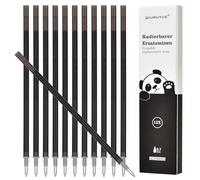 QIURUYUE Lot de 12 mines de rechange effaçables - Compatible avec Legami - Facile à effacer - Pointe du stylo 0,7 mm - Hauteur : 13 cm - Noir