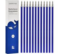QIURUYUE Lot de 12 mines de rechange, effaçables, compatibles avec Legami, faciles à effacer, pointe du stylo 0,7 mm, hauteur 13 cm, bleu