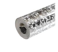QIUSHIBO Papier Peint Glitter Mirror Effect Mini Sparkle Light Reflect Gold Foil Wallpaper Silver Foil Wallpaper Papiers Peints(Argent,53cmx2m)
