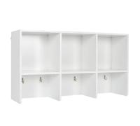 QIUSHY - Etagère Murale Blanches 3 Compartiments et Crochets