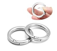 QIUTIMIY 4 PCS mousqueton rond Gros Boucle à Ressort Ronde Ressort Anneau Boucle Snap Ressort pour la fabrication artisanale de sacs à main, fermoirs porte-clés, sacs(Argent,38mm)