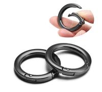 QIUTIMIY 4 PCS mousqueton rond Gros Boucle à Ressort Ronde Ressort Anneau Boucle Snap Ressort pour la fabrication artisanale de sacs à main, fermoirs porte-clés, sacs(Pistolet noir,25mm)