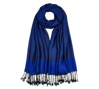 QIUTIMIY Écharpe cachemire réversible pour femme - Style vintage Jacquard - Avec franges - Pour soirée, mariage, Fleur 3, bleu roi, 180 * 70 cm