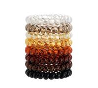 QIUTIMIY Élastiques à cheveux en spirale pour queue de cheval épaisse pour femme - Sans pli - Avec spirale en plastique (style coloré 1)