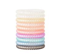 QIUTIMIY Élastiques à cheveux en spirale pour queue de cheval épaisse pour femme - Sans pli - Avec spirale en plastique (fin, éblouissant, coloré)