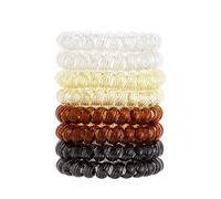 QIUTIMIY Élastiques à cheveux en spirale pour queue de cheval épaisse pour femme - Sans pli - Avec spirale en plastique (style coloré 2)