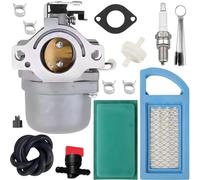 Qiuwanzia 590399 Carburateur pour Briggs & Stratton 21A902 21A907 21A807 21A977 21A907 21A877 21B902 21B907 21B972 21B977 21D807 Moteurs tondeuses à gazon Pièces 796077 avec 794421 Filtre à air