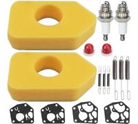 Qiuwanzia 698369 Filtre à air en Mousse 16 Pièces Kit d'entretien pour Tondeuse L7T Bougies d'allumage 692211 691859 Ressorts Régulateur 694394 Pompe D'amorçage pour BS 4216 5088 5099