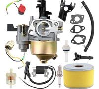 Qiuwanzia Carburateur GX160 GX200 compatible avec moteur Honda GX200 GX168 GX160 GX140 GX120 5HP 5,5HP 6,5HP, avec kit de réglage du filtre à air 17210-ZE1-517