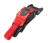 qiuxiaoaa Casque de Moto Casque à Menton Vitesse Clip de Couture 9 Vitesses Boucle à dégagement Rapide Miroir latéral Chaud/Accessoires + Rouge