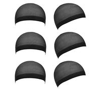 Qiuyan Lot de 6 bonnets de perruque en nylon extensible doux et confortable pour homme et femme Noir