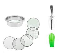 QIUYMGFG épandeurs de Jardin Ensemble de Tamis pour Sol de Jardin en Acier Inoxydable pour bonsaï avec 5 Tailles de Mailles de Filtre interchangeables Semoir(A)