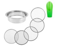 QIUYMGFG épandeurs de Jardin Ensemble de Tamis pour Sol de Jardin en Acier Inoxydable pour bonsaï avec 5 Tailles de Mailles de Filtre interchangeables Semoir(B)