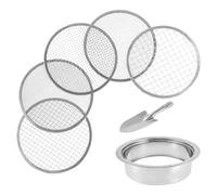 QIUYMGFG épandeurs de Jardin Tamis à Sol en Acier Inoxydable à Mailles interchangeables, Filtre à Sol de Jardin Multifonctionnel avec diamètre de 9,45 Pouces Semoir