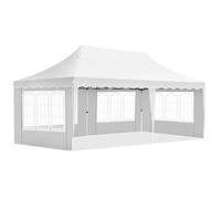 QIUYMGFG Garage carport Pavillon d'extérieur escamotable étanche 3 x 6 m, Tente à Quatre côtés en Tissu Oxford 420D, auvent imperméable Abris de Voiture(White)