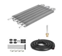 QIUYMGFG Kit De Conversion De Radiateur Universel pour Climatisation De Voiture, 4/6/8 Rangées, Tube De Condenseur, Tube De Transmission, Refroidisseur D'huile(6 Row Silver)