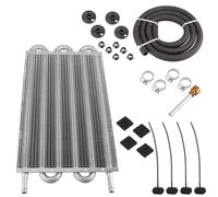 QIUYMGFG Kit De Refroidisseur D'huile 4 Rangées, 6 Rangées, 8 Rangées, Radiateur en Aluminium, Plaque Transmission De Voiture Et Aileron, Refroidisseur D'huile(6 Row Silver)