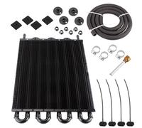 QIUYMGFG Kit De Refroidisseur D'huile 4 Rangées, 6 Rangées, 8 Rangées, Radiateur en Aluminium, Plaque Transmission De Voiture Et Aileron, Refroidisseur D'huile(8 Row Black)
