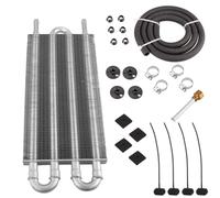 QIUYMGFG Kit De Refroidisseur D'huile 4 Rangées, 6 Rangées, 8 Rangées, Radiateur en Aluminium, Plaque Transmission De Voiture Et Aileron, Refroidisseur D'huile(4 Row Silver)