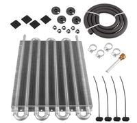 QIUYMGFG Kit De Refroidisseur D'huile 4 Rangées, 6 Rangées, 8 Rangées, Radiateur en Aluminium, Plaque Transmission De Voiture Et Aileron, Refroidisseur D'huile(8 Row Silver)