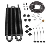 QIUYMGFG Kit De Refroidisseur D'huile 4 Rangées, 6 Rangées, 8 Rangées, Radiateur en Aluminium, Plaque Transmission De Voiture Et Aileron, Refroidisseur D'huile(4 Row Black)