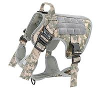 QIUYMGFG Laisse pour Chien Longe pour Chien Harnais Tactique pour Chien et Laisse Ensemble Boucle en métal Gros Chien Gilet Harnais pour Animaux de Compagnie(ACU Harness,XL)