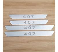 QIUYU2024 4pcs Protections de Seuil de Porte pour Peugeot 407 2004-2011, Protecteur de seuil de Porte Anti-Rayures Panneau de Protection intérieure en Acier Inoxydable