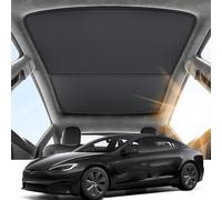 QIUYU2024 Rideau Pare-Soleil de Toit pour Tesla Model S 2023-2025, Pare-Soleil Pliable en Verre à Isolation Thermique et Nano-Cristal de Glace, Anti-UV et Anti-affaissement.,Black