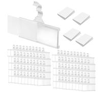 Qivine 100 Pièces Support Etiquette Prix Transparents, Plastique Étiquette Prix avec Carte, Porte Etiquette pour Etagères Magasin Boulangerie Supermarché 7,6x3,5cm