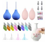 Qivine 152 Pièces Ensemble d'Applicateurs de Précision en Céramique, Bouteille Souple en Argile pour Décoration, avec Embout pour Glaçures et Engobes, Fournitures d'argile, 8 Tailles 14G-21G