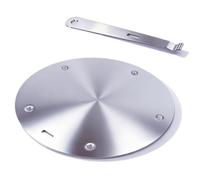 Qivine 2 in 1 Adaptateur Plaque Induction, 24cm Acier Inoxydable Induction Adapter avec Poignée Amovible et Trou de Suspension, Adaptateur Induction Anti-Brûlure pour Moka, Céramique, Gaz