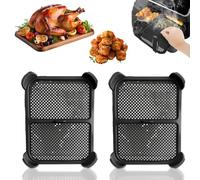 Qivine 2 Pièces Grille Anti Projection pour Air Fryer Ninja AF400EU & AF451 & DZ401, Moule Silicone Air Fryer Réutilisable, pour Prévient Eclaboussures Graisse