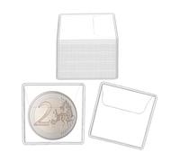 Qivine 200Pcs Pochette Piece Monnaie Transparent, Pochette Individuelles pour Pieces de Monnaie, Range Piece de Monnaie Pochette en PVC, Étanche à l'Eau et à la Poussière, pour Bijoux, Colliers