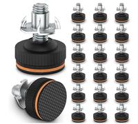 Qivine 24 Pièces Pied de Meuble Reglable, 3/8" Patins pour Meubles Con Dado a Incastro, Pied Meuble avec Coussinets de Protection, Réduit Le Frottement et Le Bruit, pour Meubles Pieds Chaise