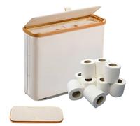 Qivine 30L Rangement Papier Toilette, 12 Rouleaux Pliable Réserves à Rouleaux de Papier Toilette avec Couvercle, Imperméable Boite Panier Rouleaux pour Organisateur Salle de Bain, WC