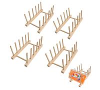 Qivine 4 Afficher Les Supports en Bois pour Le Puzzle, Support de Rangement pour Puzzles en Bois à 5 Compartiments, Présentoir de Puzzles pour 20 Petits et Grands Puzzles, pour Livres et Assiettes