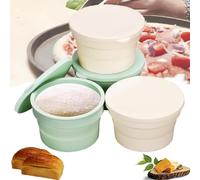 Qivine 4 Pièces Boite a Pizza, Silicone Antiadhésif Boîte Pâte à Pain Fermentation, Economie D'espace Bac de Rangement Alimentaire pour la Maison, la Cuisine, le Restaurant