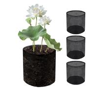 Qivine 4 Pièces Panier Flottant pour Plantes Aquatiques, Panier de Plant Aquatique, Conception en Maille Respirante, Sacs de Plantation pour Bassin, Jardin, Balcon, Culture Hydroponique (Circulaire)