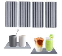 Qivine 4 Pièces Pierre Absorbante Evier en Diatomite, Antidérapant & Séchage Rapide Tapis Diatomite, Tapis Vaisselle Absorbant pour Savon, Gobelets, Bouteilles, Plantes et Bouteilles de Cosmétiques