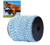 Qivine 500m Fil de Clôture Électrique, 6 Brins Corde de Clôture Électrique, Corde Conductrice en Acier Inoxydable, Accessoire de Haute Conductivité pour Ferme, Bétail, Mouton