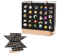 Qivine 6 Page Presentoir à Épingles en Feutre, Vitrine à Épingles pour Badge avec Classeurs à Anneaux, Organisateur Support D'affichage Peut Contenir 240 Broches pour Médailles, Pins (Noir)