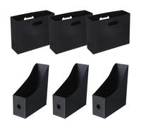 Qivine 6PCS Porte Revues, Porte Revue Vertical, Porte Revue Bureau en Plastique, Grande Capacité Facile à Assembler Peu Encombrant, pour Ranger des Livres, des Documents Fichiers, Noir