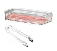 Qivine Boite a Jambon pour Refrigerateur, Boîte a Charcuterie Fresh avec Minuteur, Boite a Fromage pour Frigo Hermétique, Réutilisable Empilables, pour Saucisse, Bacon