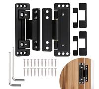 Qivine Charnière Invisible pour Portes, Lot de 2 Charniere Porte Lourde en Alliage de Zinc, Charniere Porte avec Vis à Clé, Charge de 50 kg, Ouverture de 110º, pour Portes de Jardin (Noir)