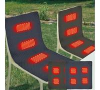 Qivine Coussin de Chaise Chauffant, Coussin Chauffant Electrique USB avec 4 Zones de Chauffage, 3 Niveaux de Température, Heating Pad Portable, pour Camping, Bureau 45 x 90cm
