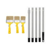 Qivine Kit de Peinture Complet avec Perche Télescopique 163 cm, 8 Pièces Kit Peinture Mur, 3 Pinceaux, Tiges en Acier Inoxydable, pour Plafonds Murs en Hauteur Bricolage Maison (B)