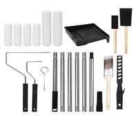 Qivine Kit de Rouleau Peinture avec Tige Télescopique, 20 Pièces Petit Rouleau Peinture Kit, Rouleau de 9 inch avec Pinceau, Kit Peinture Mur pour Peindre les Murs, les Bordures et les Plafonds