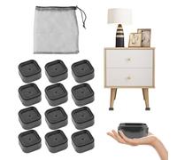 Qivine Lot de 12 Pieds de Meuble, Pied de Table Reglable, Hauteur 1.38in Pieds pour Sommier à Lattes Universel, pour Meubles Réglables, Cuisine, Armoire, Table Basse, Canapé Jambe Table