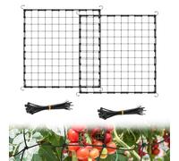 Qivine Lot de 2 Filet de Tente de Culture 120x120cm, Élastique Treillis Plantes Grimpantes avec 8 Crochets & 11 Grilles, Filets a Support Protection pour Jardin Plantes, Fruits et Cultures