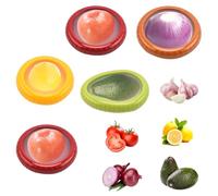 Qivine Lot de 5 Conteneurs de Stockage de Fruits, Réutilisable Boîte À Fruits, Boîte Conservation pour Frigo Cuisine, Organisateur en Forme de Fruits pour Avocat, Oignon et Citron